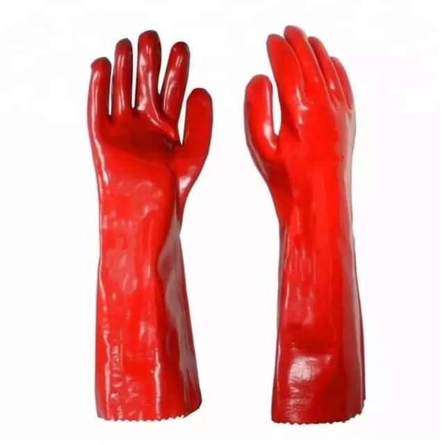 PVC Chemical Gloves (Red)