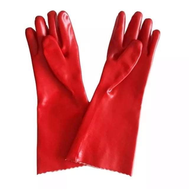 PVC Chemical Gloves (Red)