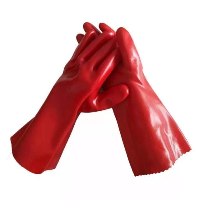 PVC Chemical Gloves (Red)