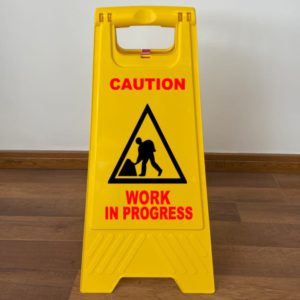 Work in Progress Caution Sign