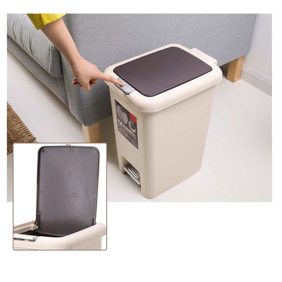 2 in 1 Pedal Push Dustbin (15ltrs)