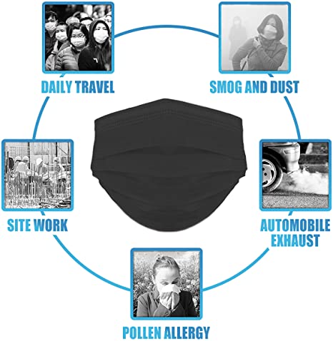 Black 3 Ply Mask (50pcs) - Image 2