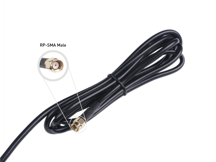 Antenna Magnetic Base; N Female to RP-SMA male - CFD200-Black-2m - Image 4