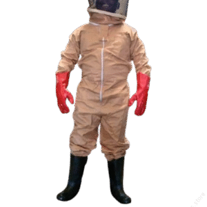Bee Suit (beige cotton) Overall + Head Gear + Pair of Gloves + Bee Smoker - Local