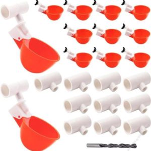 Automatic Poultry Drinker Cups for Hens, Ducks, Quails, Pigeons / Self-Refilling Water Dispenser / Bee Waterer, Bee Watering Station