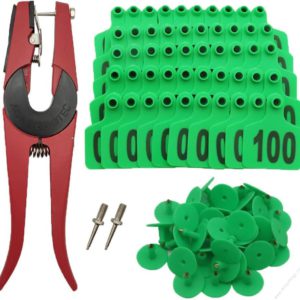 Cow Ear Tags Green 100pcs + 1 Applicator
