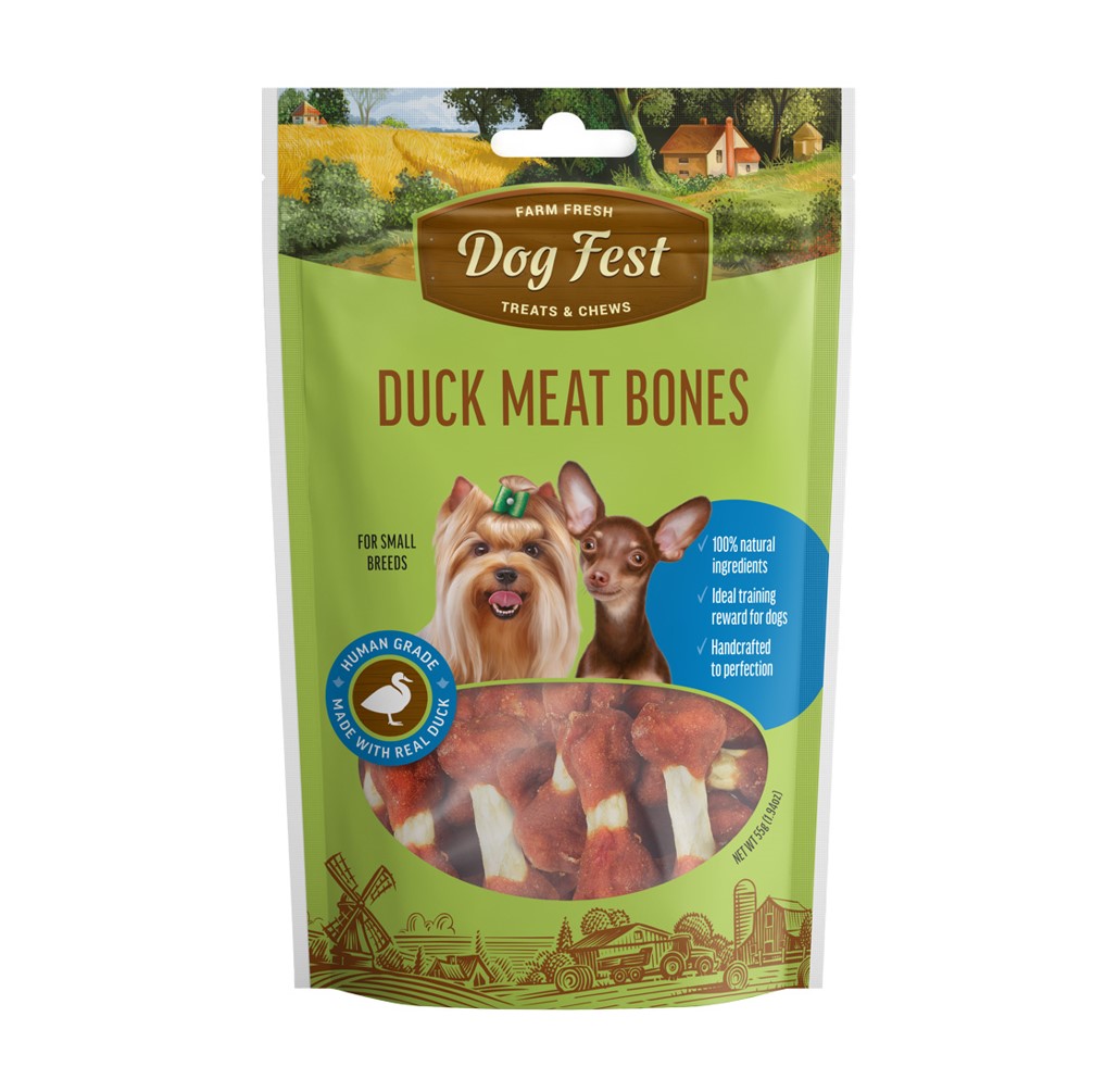 Dog Fest Duck Meat Bones for Small Breeds 1pc