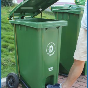 Garbage Bin With Wheels + Foot Pedal - 120 ltrs