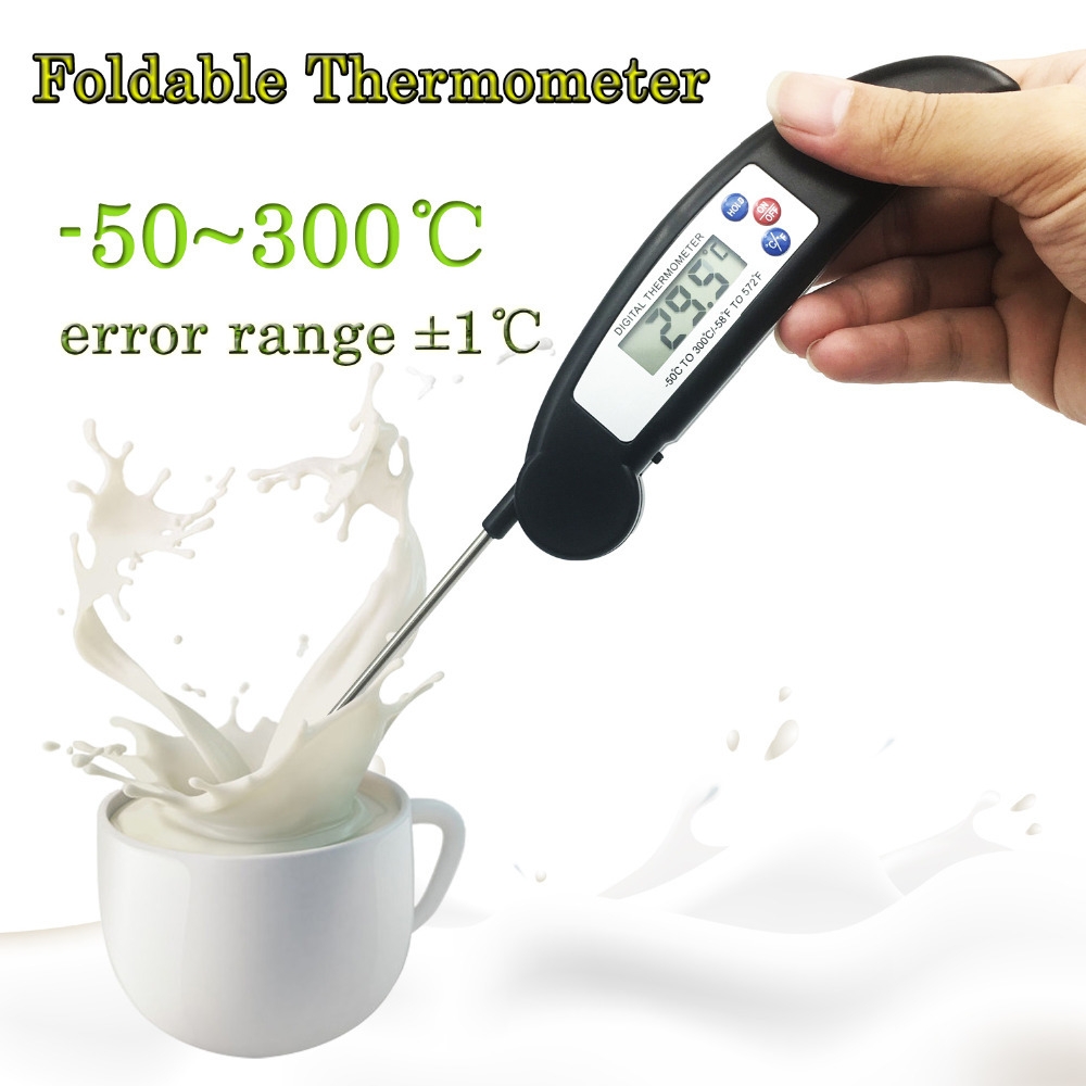 Digital Thermometer Curved Black
