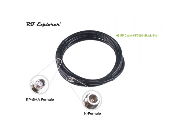 N Female to RP-SMA Male Cable - CFD200 Black - 5m