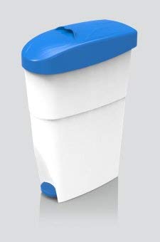 Sanitary Bin White & Blue Pedal - 18ltr