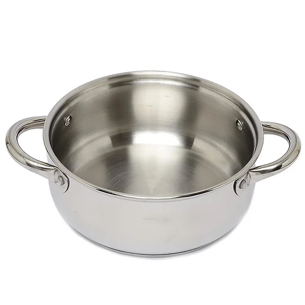 Stainless Steel Induction Base Belly Shaped Casserole w Glass lid – 19.5cm